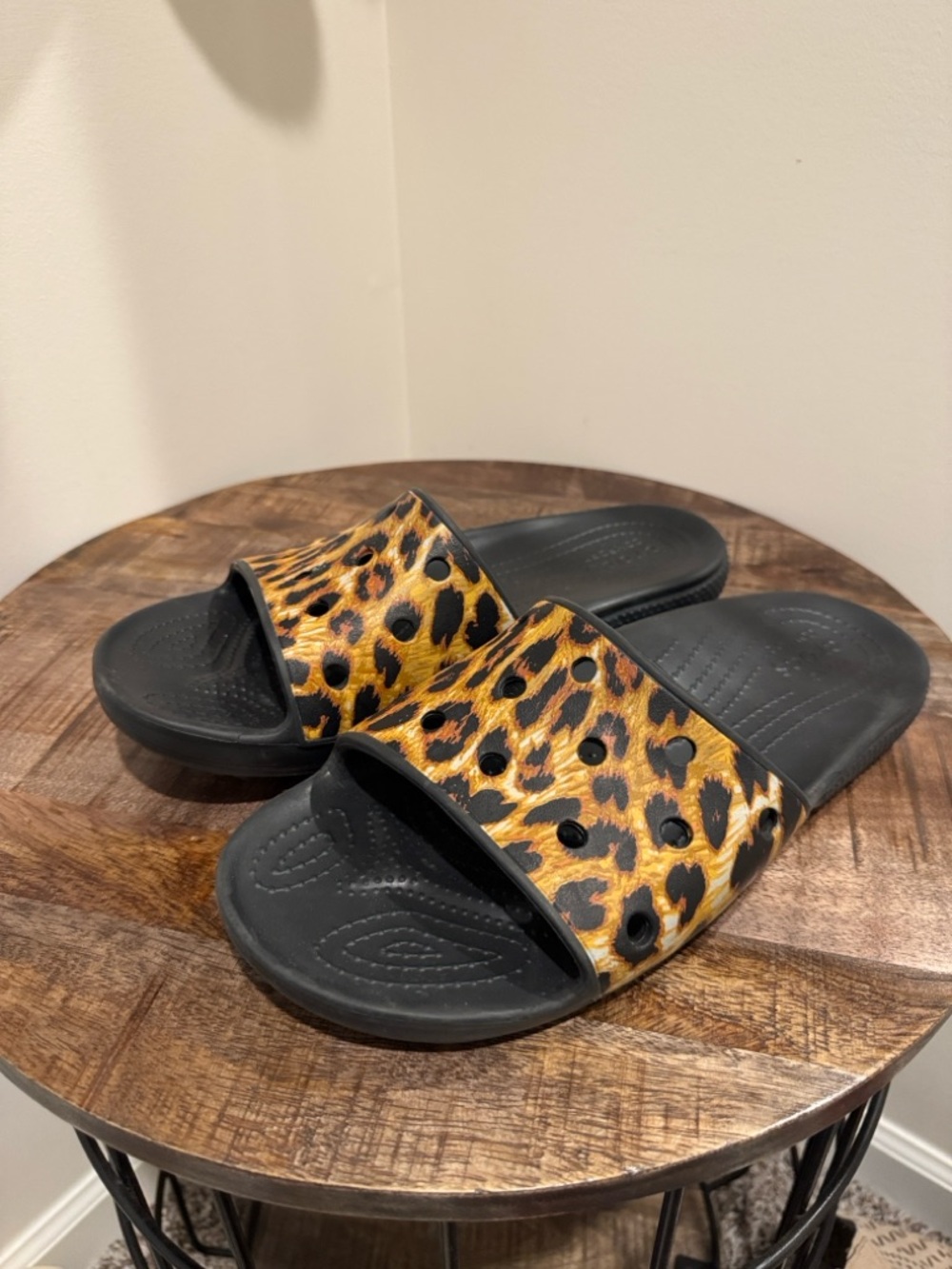 Crocs Classic Animal Print Slide sandals